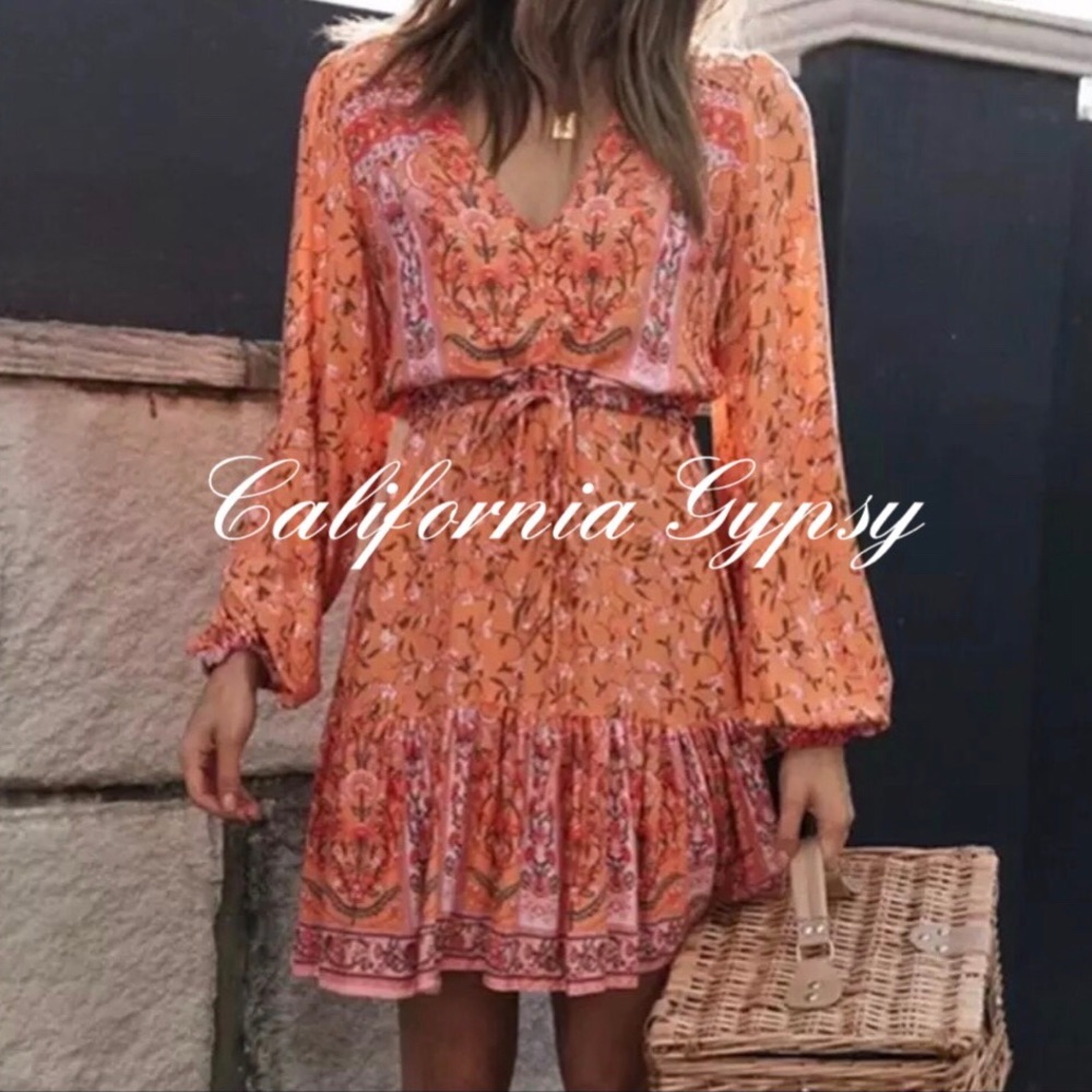 Floral Drawstring Mini Dress - Picture 3 of 15